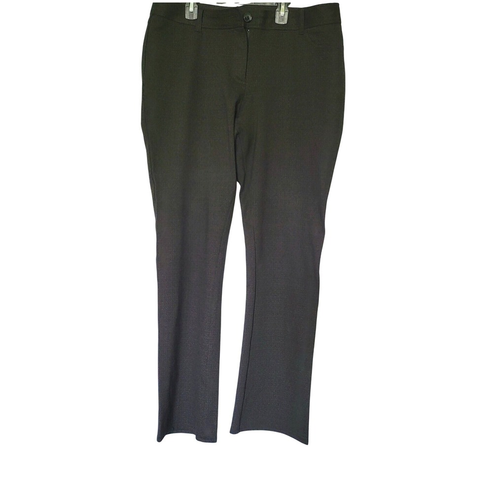 Neiman Marcus Women Dark Gray Grid Print Career Slightly Flared Trouser Pants 14